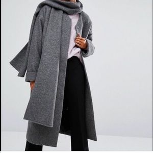 Monki oversized with scarf Coat